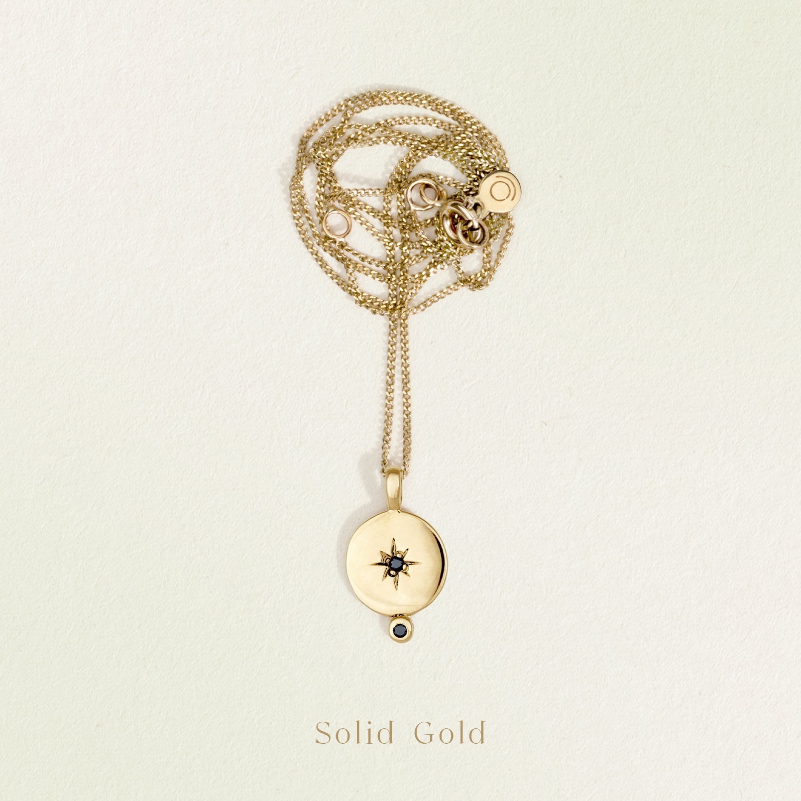 Solid gold sun deals necklace