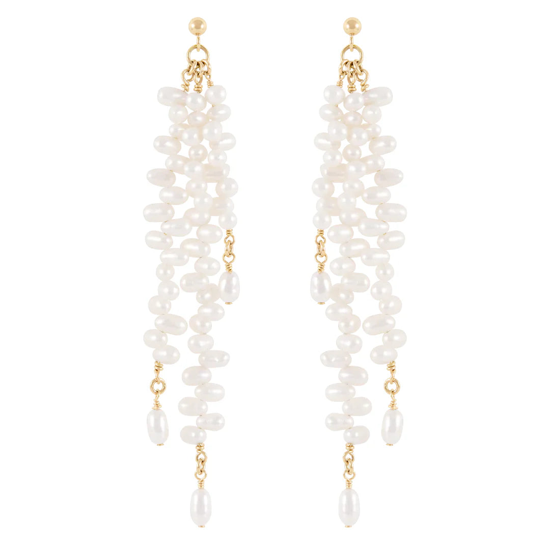 Alana Maria Angelina Earrings, Gold