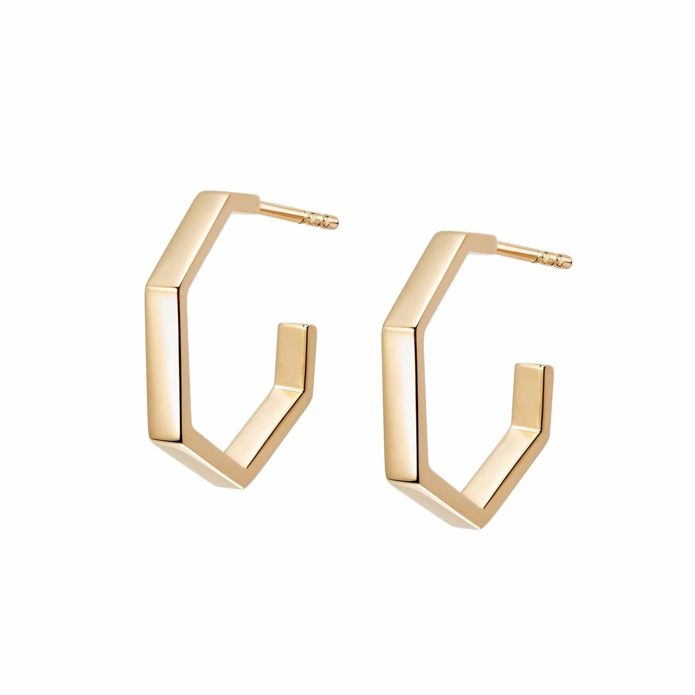 Daisy London Fine Hexagon Hoop Earrings, Gold