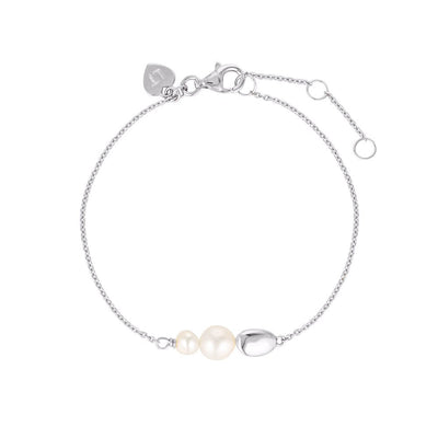 Linda Tahija Brook Pearl Bracelet, Silver