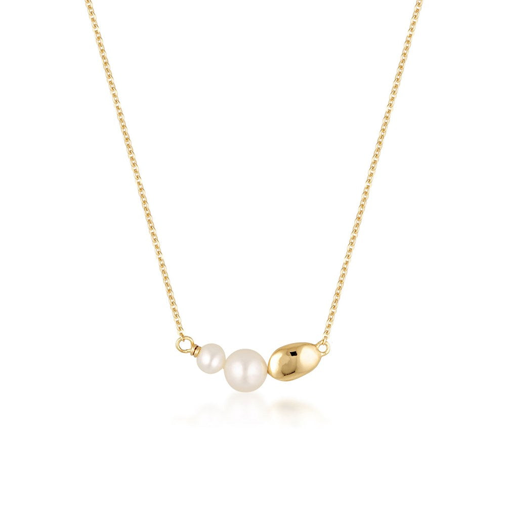 Linda Tahija Brook Pearl Necklace, Gold