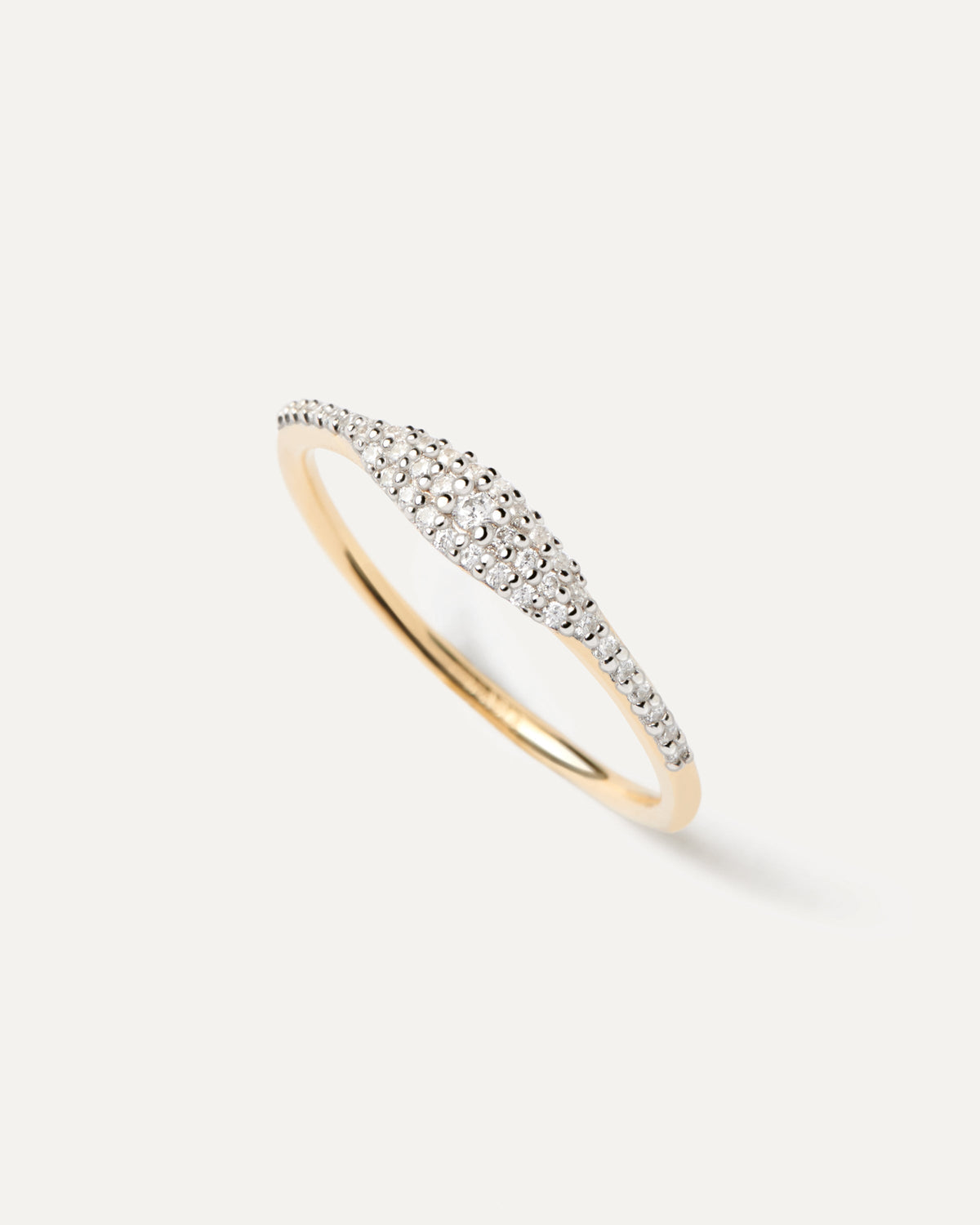 PD Paola Fine 18k Gold Diamond Estella Stamp Ring