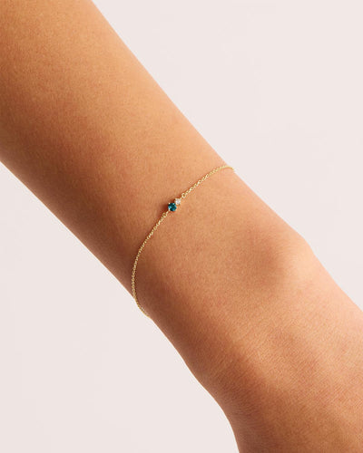 By Charlotte 14k Gold December Blue Topaz Birthstone Bracelet