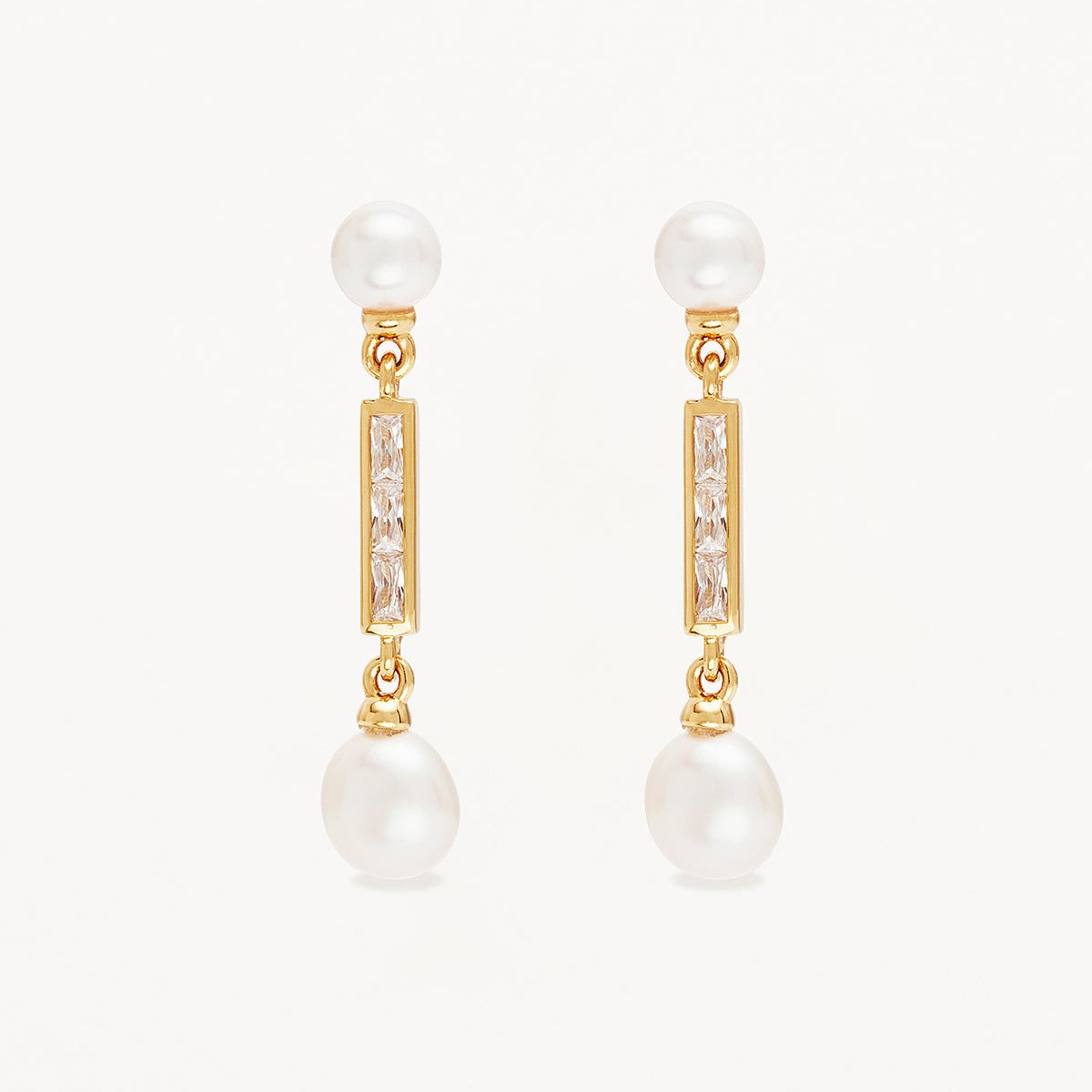 By Charlotte Breathe Pearl Drop Earrings, Gold or Silver