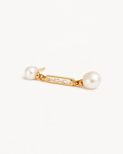 By Charlotte Breathe Pearl Drop Earrings, Gold or Silver