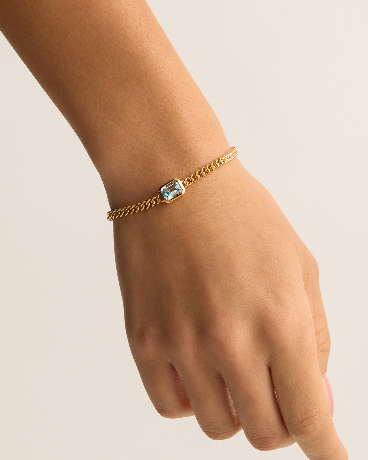 By Charlotte Calm Your Soul Topaz Curb Bracelet, Gold