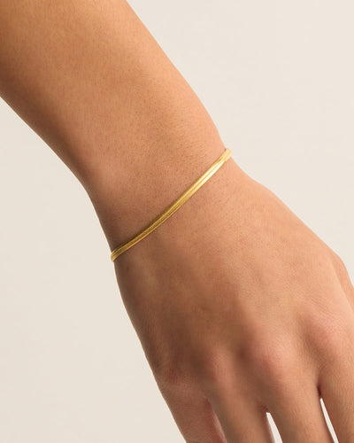 By Charlotte Herringbone Chain Bracelet, Gold or Silver