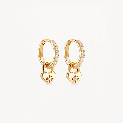 By Charlotte Love Unlocked Padlock Hoops, Gold