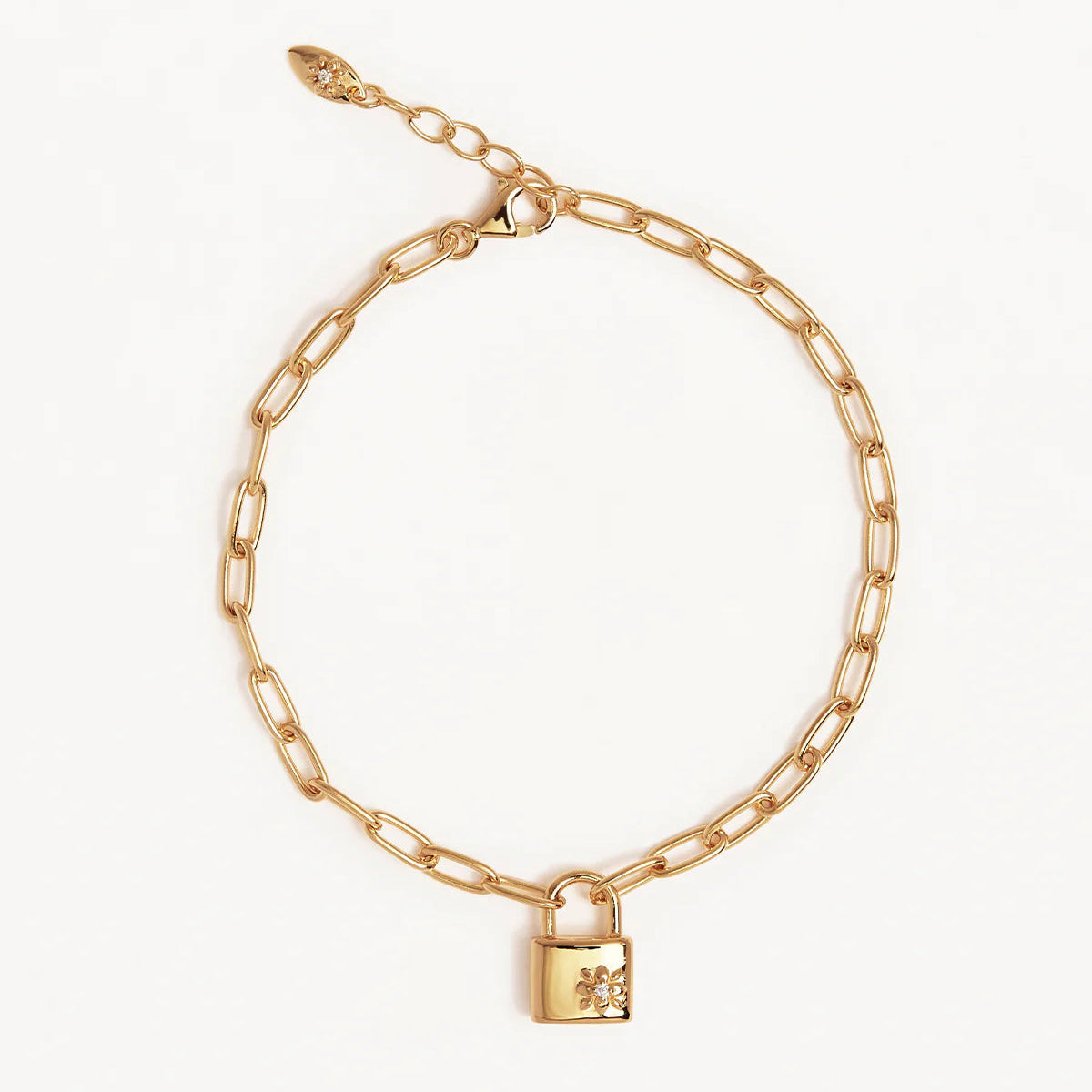 By Charlotte Promise Of Us Lotus Padlock Bracelet, Gold