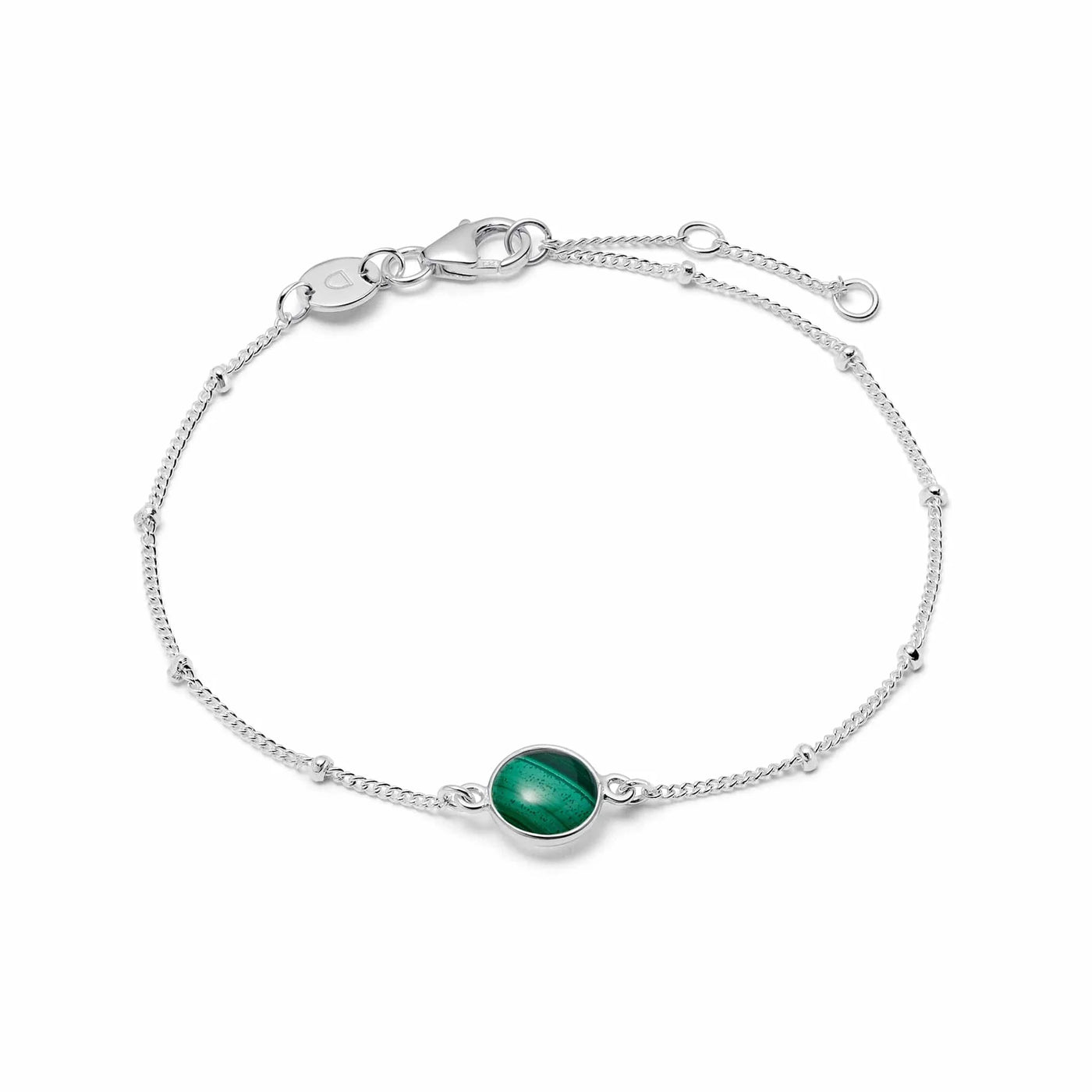 Daisy London Malachite Healing Stone Bracelet, Silver