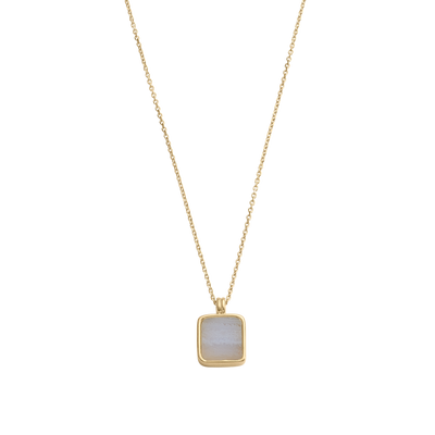 Kirstin Ash Blue Lace Agate Pendant Necklace, Gold