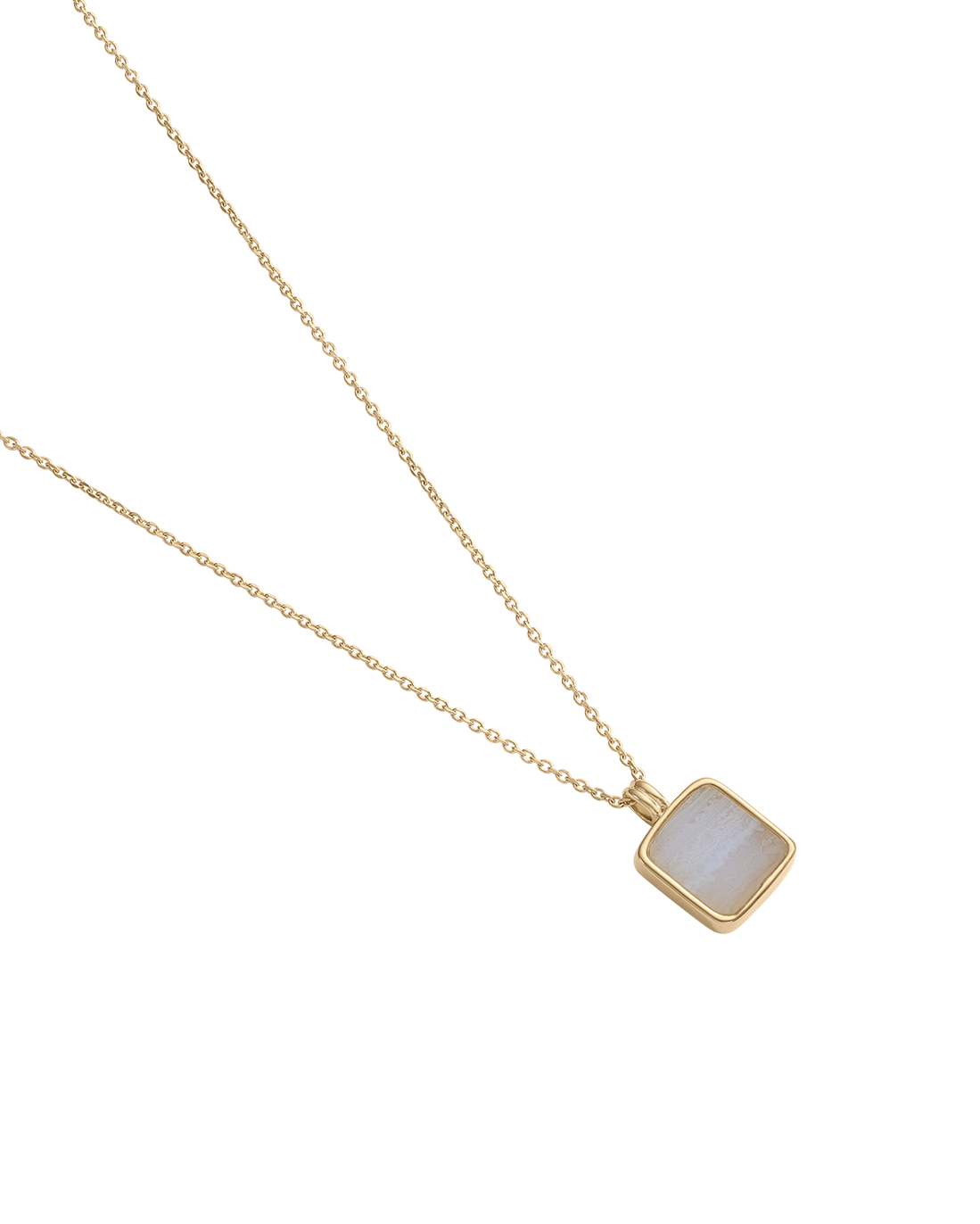 Kirstin Ash Blue Lace Agate Pendant Necklace, Gold