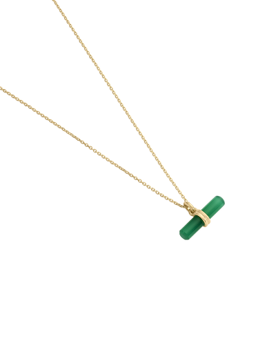 Kirstin Ash Green Onyx T-Bar Necklace, Gold