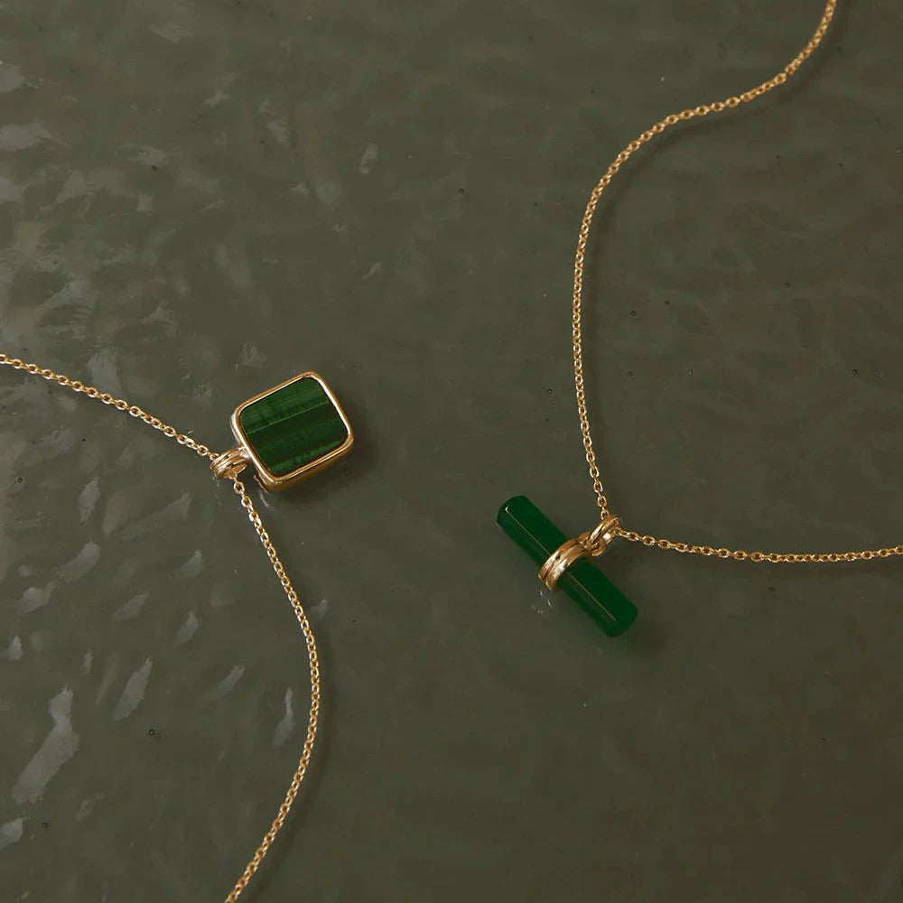 Kirstin Ash Malachite Pendant Necklace, Gold