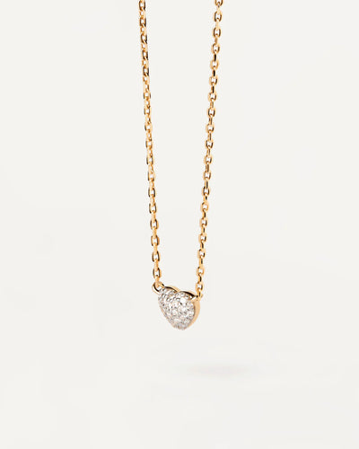 PD Paola Fine 18k Gold Diamond Heart Solitary Necklace