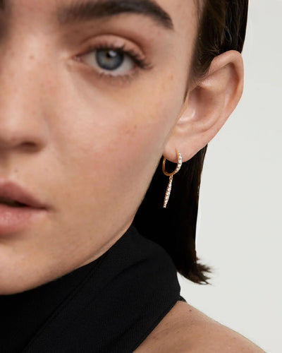 PD Paola Fine 18k Gold Diamond Kate Drop Hoops