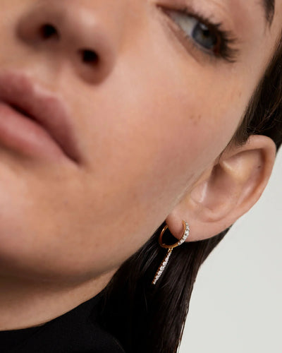 PD Paola Fine 18k Gold Diamond Kate Drop Hoops