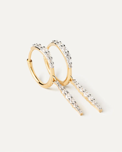 PD Paola Fine 18k Gold Diamond Kate Drop Hoops