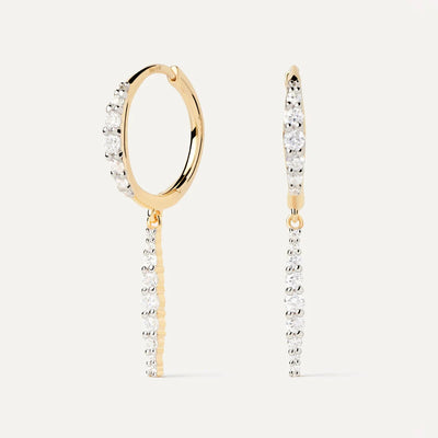 PD Paola Fine 18k Gold Diamond Kate Drop Hoops