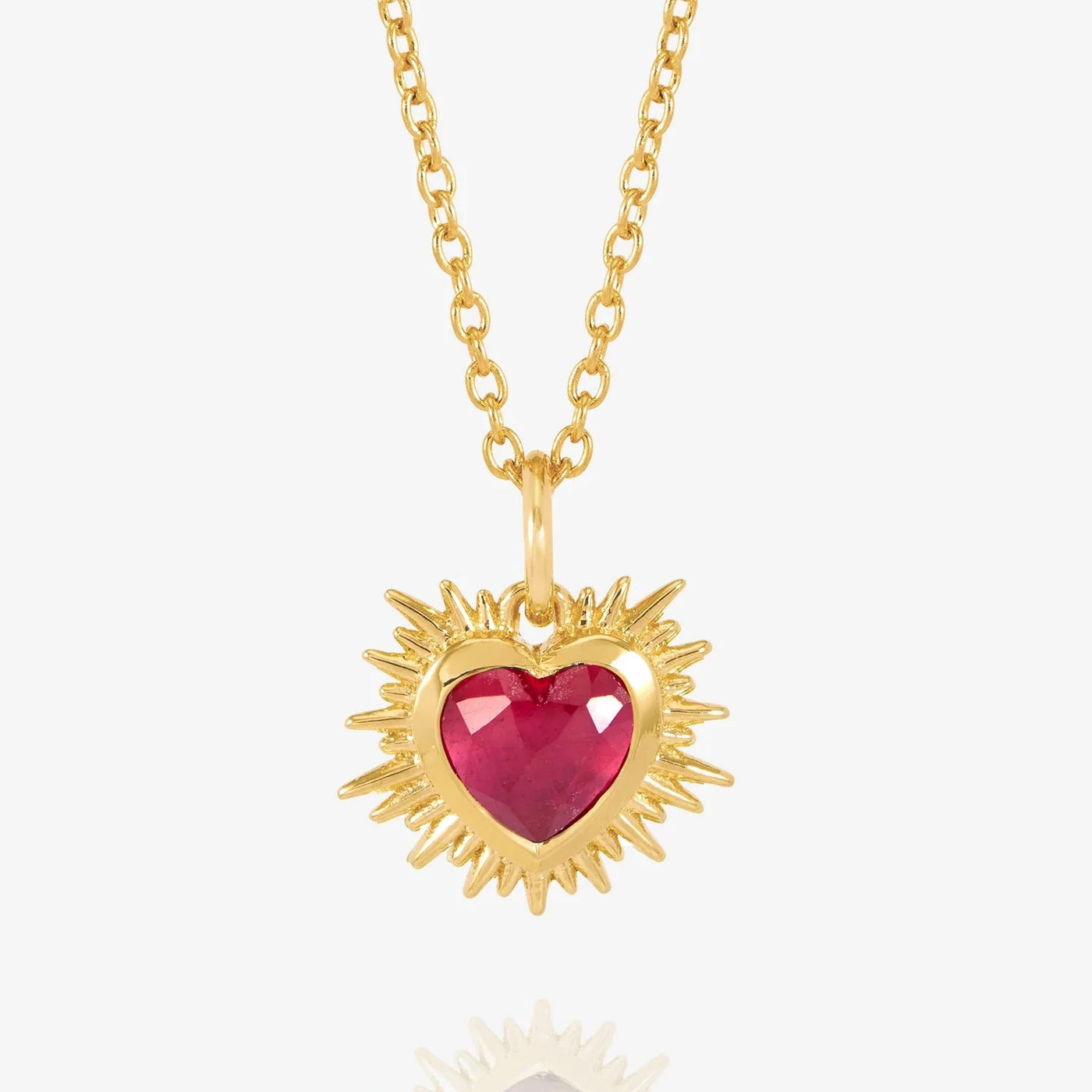 Rachel Jackson Electric Love July Birthstone Heart Necklace, Gold