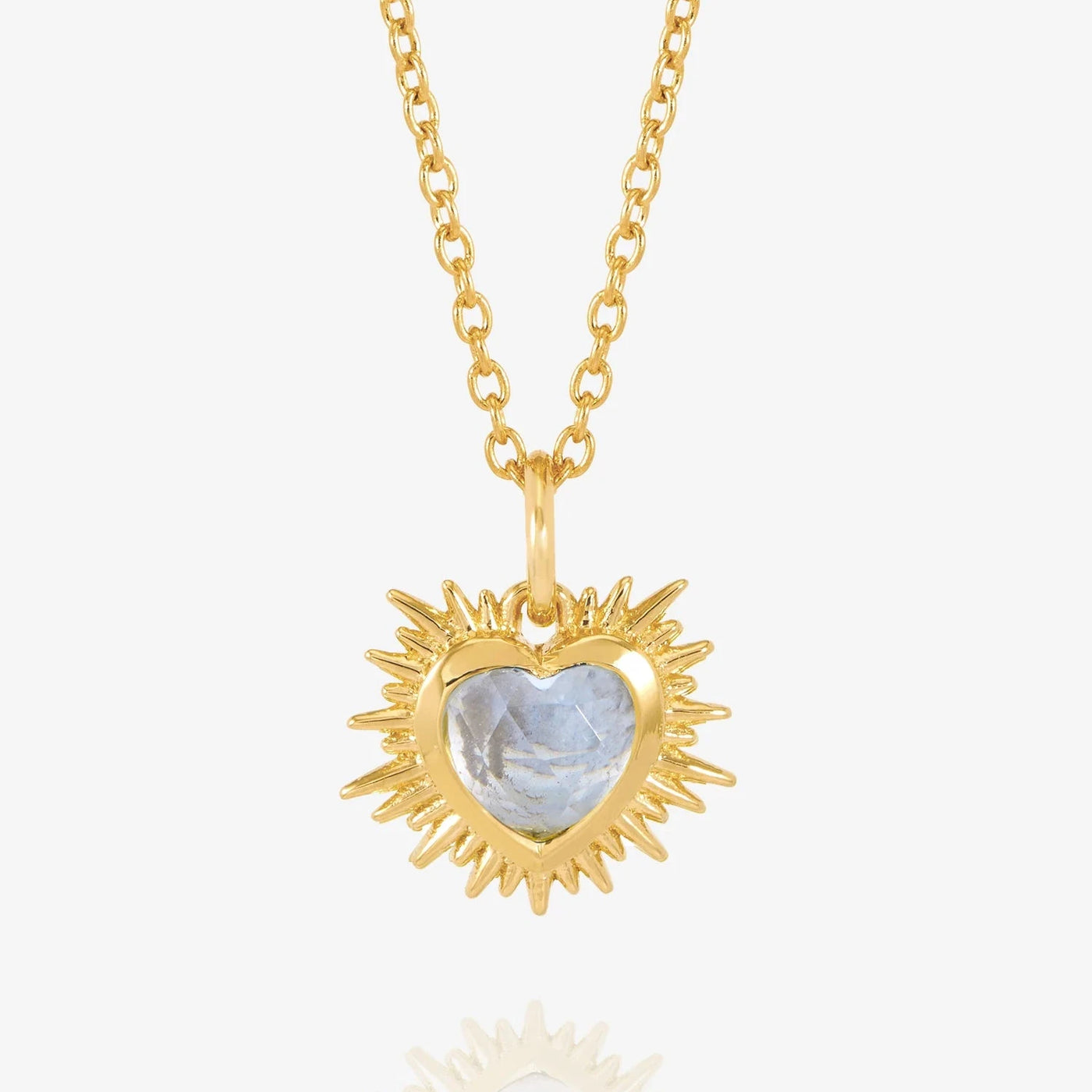 Rachel Jackson Electric Love March Birthstone Heart Necklace, Gold