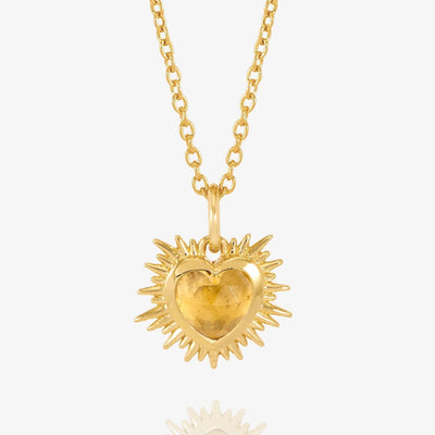 Rachel Jackson Electric Love November Birthstone Heart Necklace, Gold