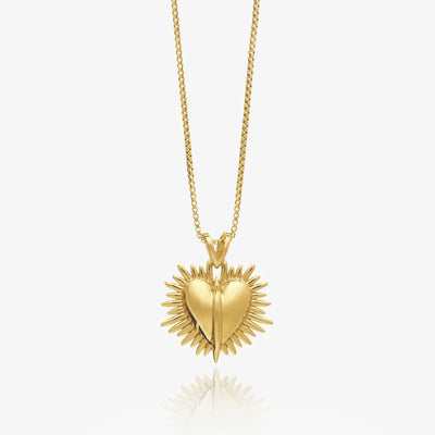 Rachel Jackson Electric Deco Heart Necklace, Gold