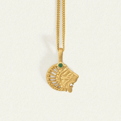 Temple of the Sun Babylon Small Necklace, Gold