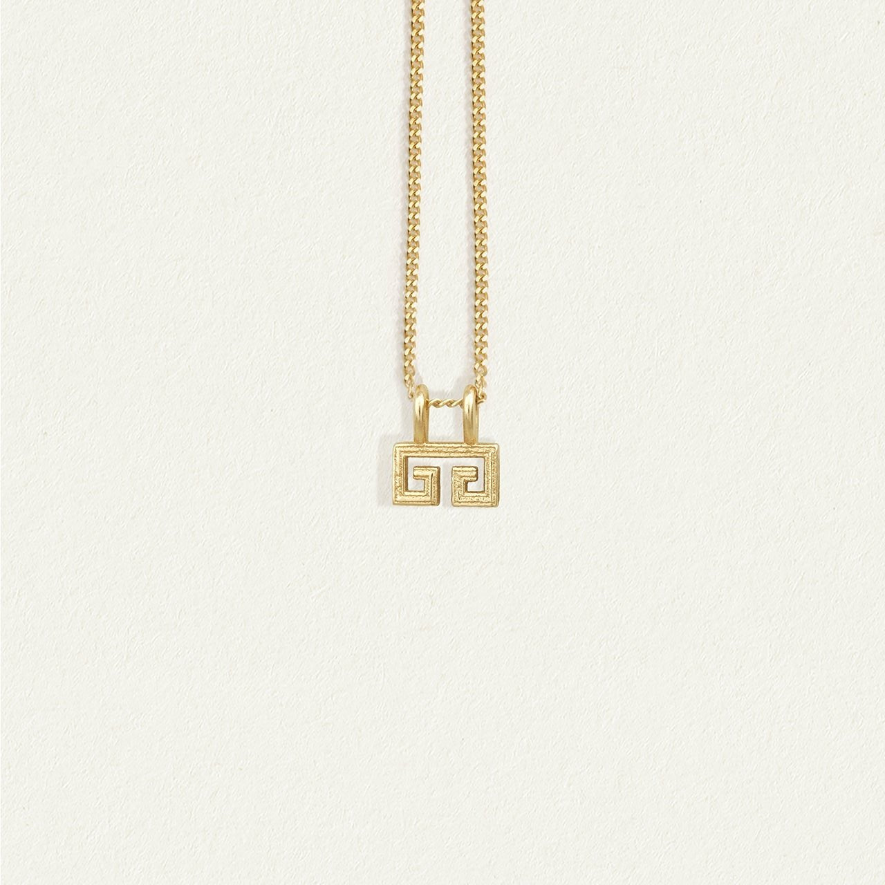 Temple of the Sun Solid Gold Greek Key Necklace