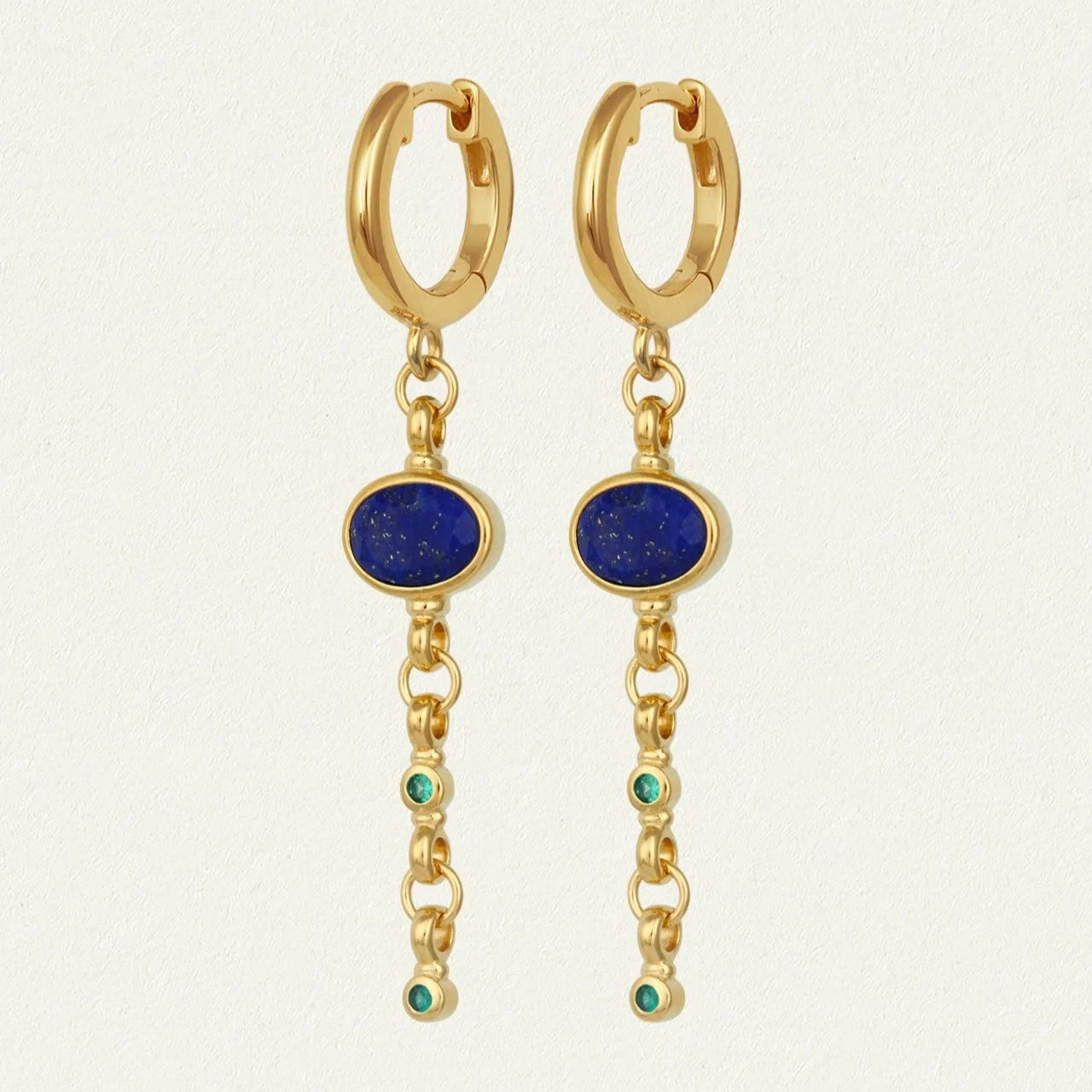 Temple of the Sun Lazuli Earrings, Gold