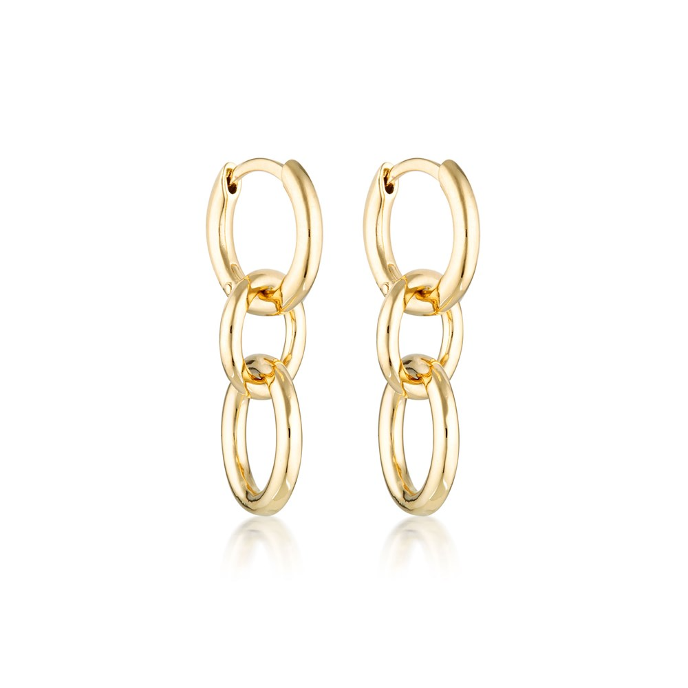 Linda Tahija Kindred Link Earrings, Gold or Silver