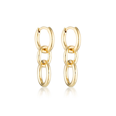 Linda Tahija Kindred Link Earrings, Gold or Silver