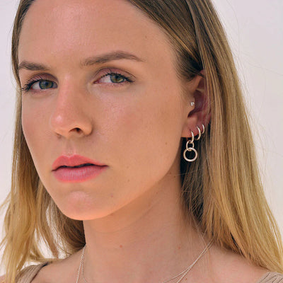 Linda Tahija Kindred Link Earrings, Gold or Silver