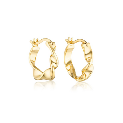 Linda Tahija Twist Hoop Earrings, Gold or Silver